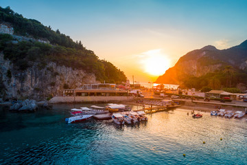 Paleokastritsa bay on Corfu island, Ionian archipelago, Greece