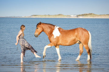 Spanischer Schritt am Strand