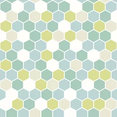 Behang Hexagon De geometrische achtergrond gemaakt van zeshoeken in verschillende kleuren / De retro zeshoek achtergrond / Hexagons