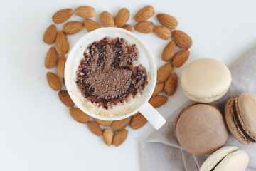 fresh macaroons with chocolate filling