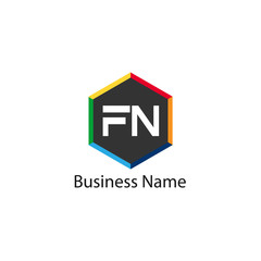 Initial Letter FN Logo Template Design