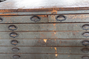 Antique drawer / secretary, close up.