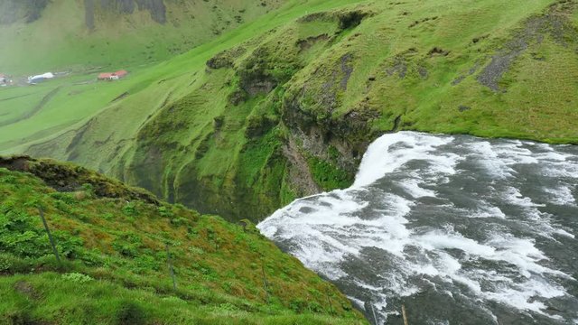 Sk&oacute;garfoss - Wasserfall Island Sommer