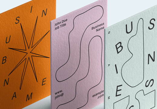 Business Card Layout Set with Quirky Design Elements