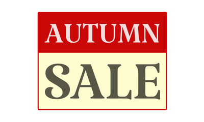 Autumn Sale - written on red card on white background