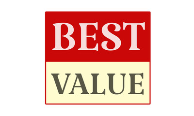 Fototapeta premium Best Value - written on red card on white background