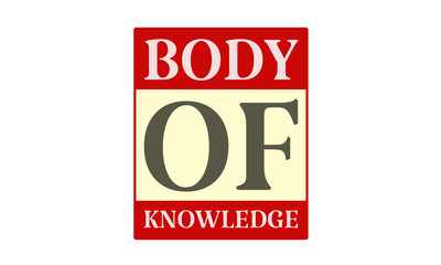 body of knowledge - written on red card on white background