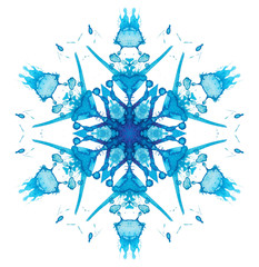 Kaleidoscope watercolor snowflake