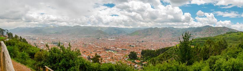 Fototapeta na wymiar Panoramic view of all Cusco City, Peru