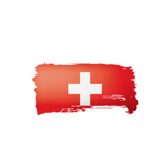 Obraz premium Switzerland flag, vector illustration on a white background.