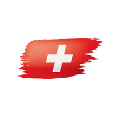 Switzerland flag, vector illustration on a white background.