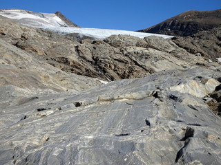 Gletscherschliff - glacial polish, Großglockner, Österreich