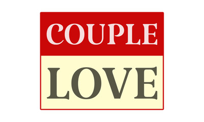 Couple Love - written on red card on white background