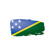 Solomon Islands flag, vector illustration on a white background.