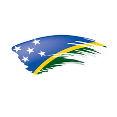 Solomon Islands flag, vector illustration on a white background.
