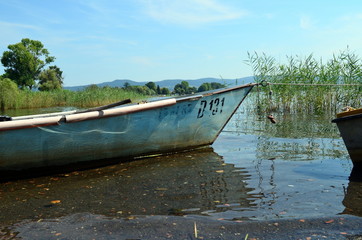Obraz premium Fischerboot im Bolsenasee