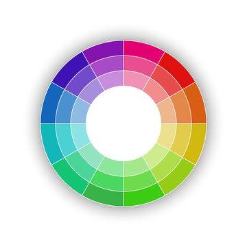 Round color palette isolated on white background, color schemes and spectrum, vector illustration