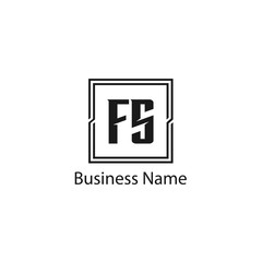Initial Letter FS Logo Template Design