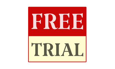 Free Trial - written on red card on white background