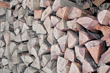 Stack of firewood for the stove.