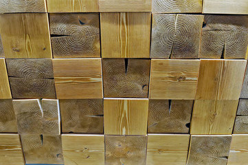 Wooden pieces of square shape as decorative accessory