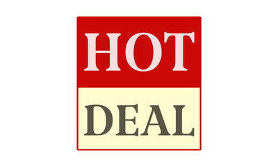 Hot Deal - written on red card on white background