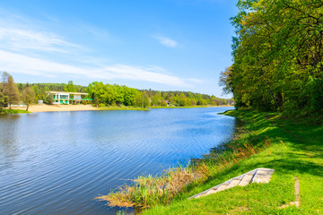 Small lake in spring season near Alwernia village, Poland