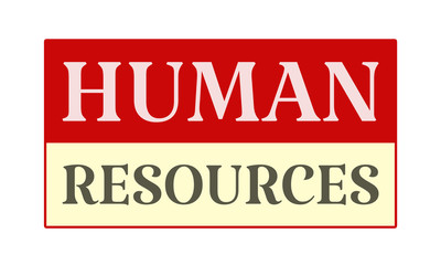Human Resources - written on red card on white background
