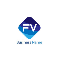 Initial Letter FV Logo Template Design