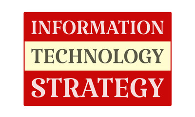 Information Technology Strategy - written on red card on white background