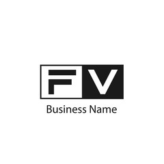 Initial Letter FV Logo Template Design