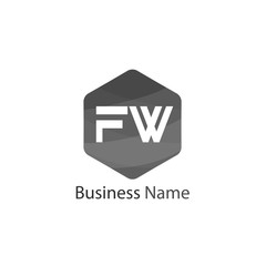 Initial Letter FW Logo Template Design