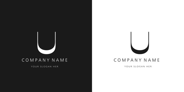 u logo letter modern design