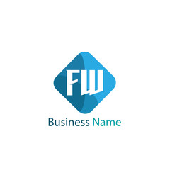 Initial Letter FW Logo Template Design