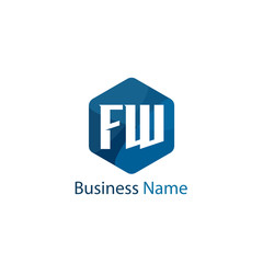 Initial Letter FW Logo Template Design