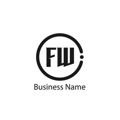 Initial Letter FW Logo Template Design