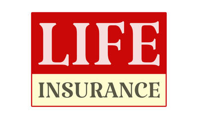 Life Insurance - written on red card on white background