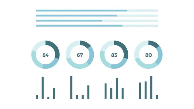 Abstract animated data report page