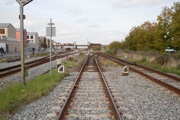 Fototapeta na wymiar Railroad near trainstation