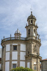 Fototapeta na wymiar Torres de la Iglesia de la Peregrina en la ciudad de Pontevedra, Galicia 