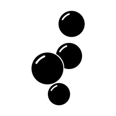 Bubbles icon, silhouette on white background
