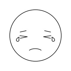 cartoon crying head kawaii character