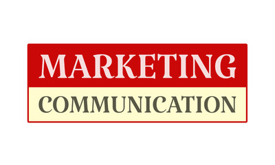 Marketing Communication - written on red card on white background