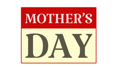 Mother's Day - written on red card on white background