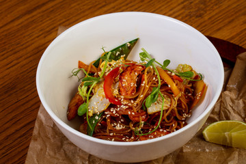 Soba with chicken