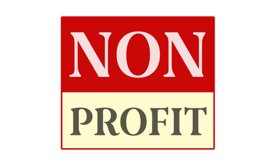 Non Profit - written on red card on white background