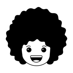 cartoon happy man head kawaii character
