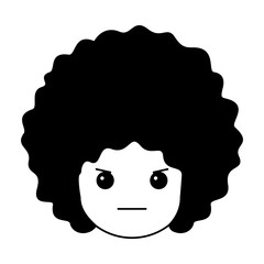 cartoon sad man head kawaii character