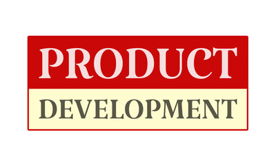 Product Development - written on red card on white background