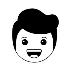Obraz na płótnie Canvas cartoon happy man head kawaii character